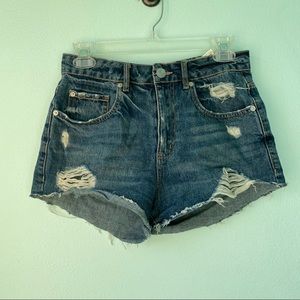 Garage Distressed Denim Shorts